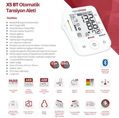 Rossmax x5 bt otomatik tansiyon aleti
