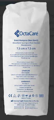 Octacare emici kompres 8 kat nonsteril 7,5cm x 7,5cm 100 adet