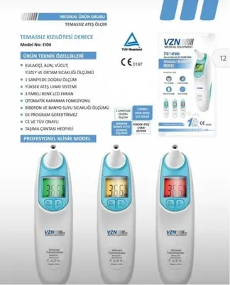 Vzn alın ve kulak için temazsın ateş ölçer