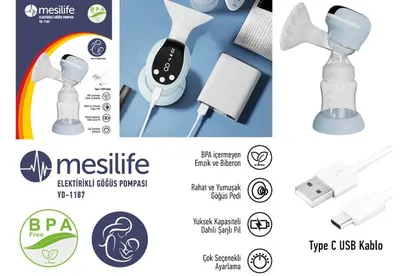 Mesilife YD 1187 Elektrikli Göğüs Pompası - Kablosuz Şarj