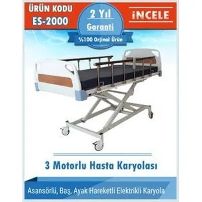 Hasta Yatağı – 3 Motorlu Elektrikli Full ABS