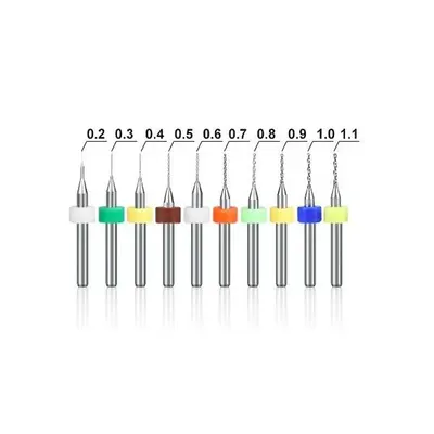 0.2mm-1.1mm PCB Mini CNC/Matkap Ucu Seti - 10 Adet