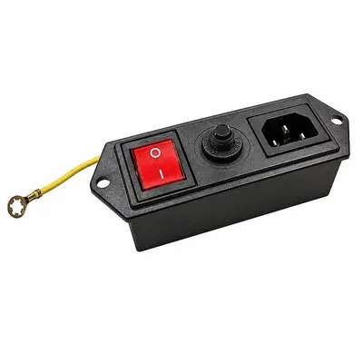 10A Akım Korumalı Işıklı Anahtarlı Erkek Power Soketi - Topraklı