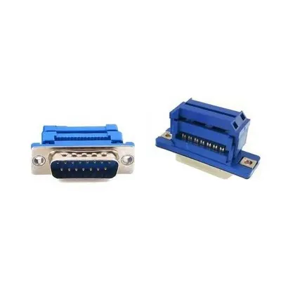 15 Pin Erkek Flat Kablo İçin Sıkıştırmalı D-Sub Konnektör
