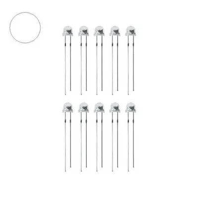 4.8mm Şeffaf Beyaz Mantar Led - 10 Adet