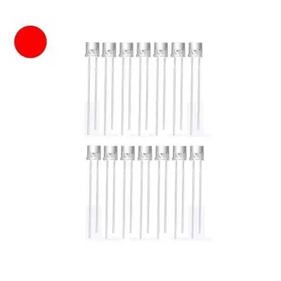 5mm Şeffaf Kırmızı Kesikbaş Led - 10 Adet