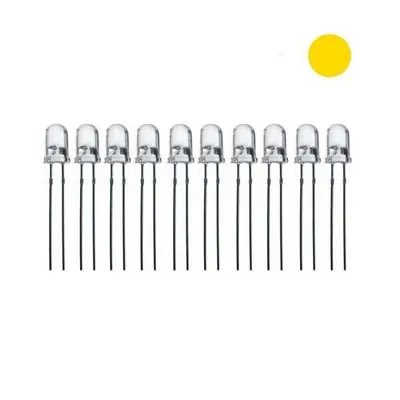 5mm Şeffaf Sarı Led - 10 Adet