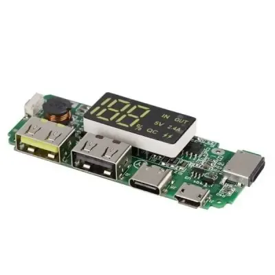 Çift USB 5V 2.4A Ledli Micro Type-C Powerbank Modülü