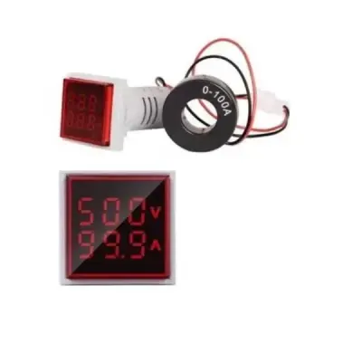 Dijital AC Voltmetre - Ampermetre Kırmızı