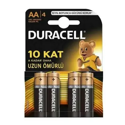 Duracell Alkaline AA Kalem Pil 1.5 V-MN1500-4 Adet