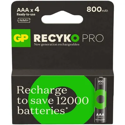 GP85AAAHCBR21-2TLB4 800mAH AAA Şarjlı İnce Pil 4'lü Kart