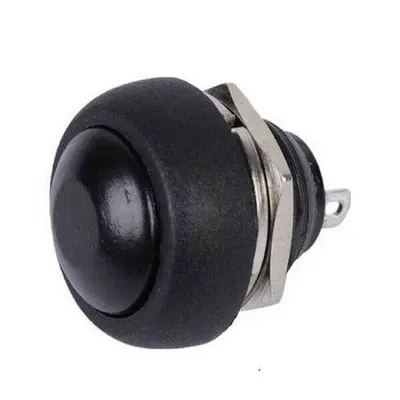 IC-184 Buton 12mm PBS33B - Siyah