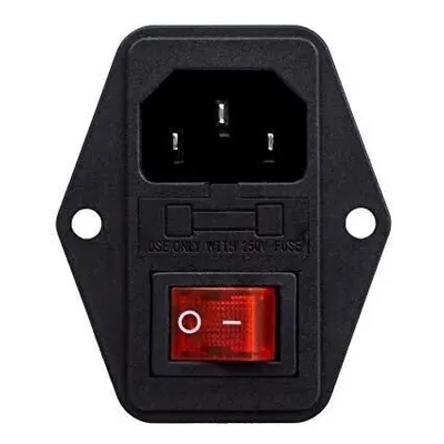 Kulaklı Power Soketi-Erkek-Işıklı Anahtarlı