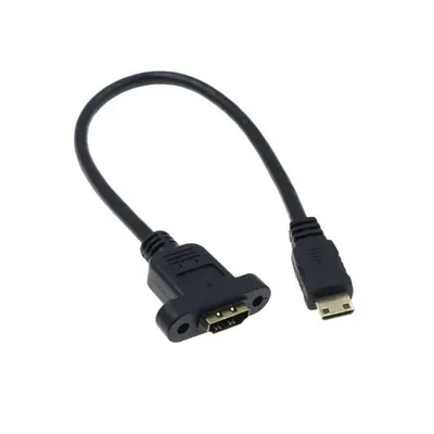 Panel Montajlı Mini HDMI to HDMI Uzatma Kablosu - 30cm