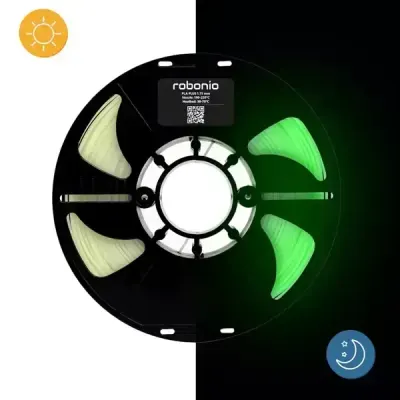 Robonio PLA+ Karanlıkta Parlayan Filament Yeşil 1.75mm 1000gr