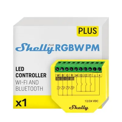 Shelly Plus RGBW PM Akıllı LED Renk ve Parlaklık Kontrol Rölesi