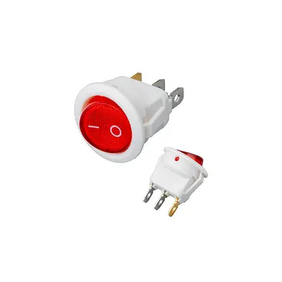 IC-131B Yuvarlak Işıklı ON-OFF Anahtar 3 Pin - Beyaz