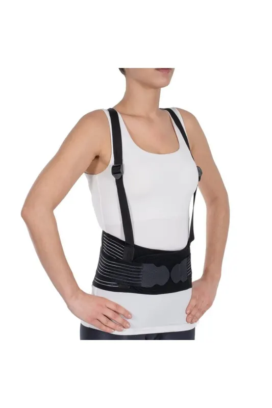 Unisex siyah çalışma korsesi bel çevresi 90-120 cm