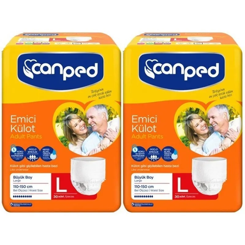 Canped emici külot hasta bezi büyük boy medi̇um 120 adet eko paket