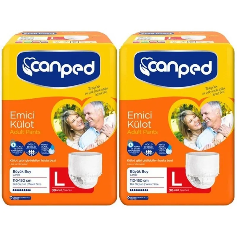 Canped emici külot hasta bezi büyük boy large 120 adet eko paket
