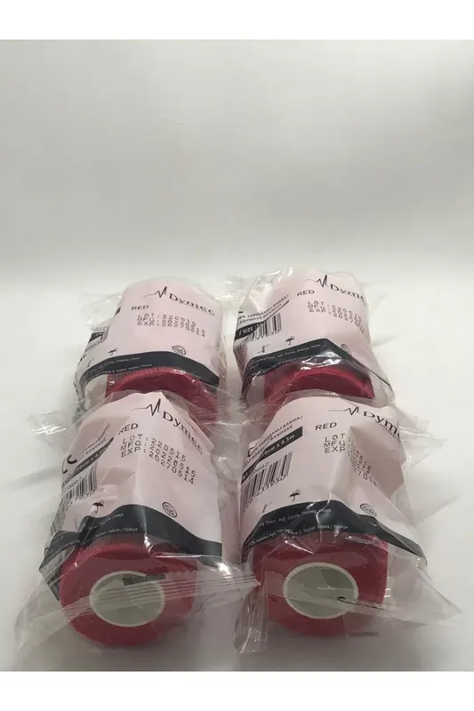 Kendinden yapışkanlı bandaj kırmızı ebat: 10cm x 4.5m 12 adet
