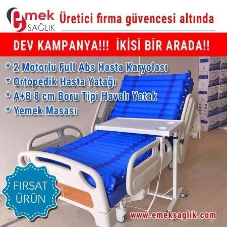 Emek 2 Motorlu Full ABS Hasta Karyolası