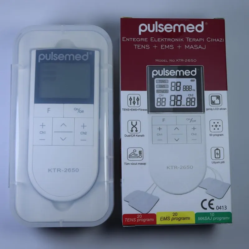 Pulsemed entegre elektronik terapi cihazı tens-ems-masaj özelliği şarj edilebilir