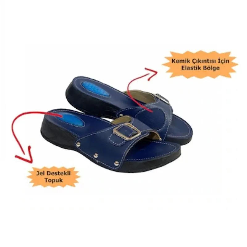 Vixen Hallux Valgus Terliği Lacivert, Ortopedik Tasarım