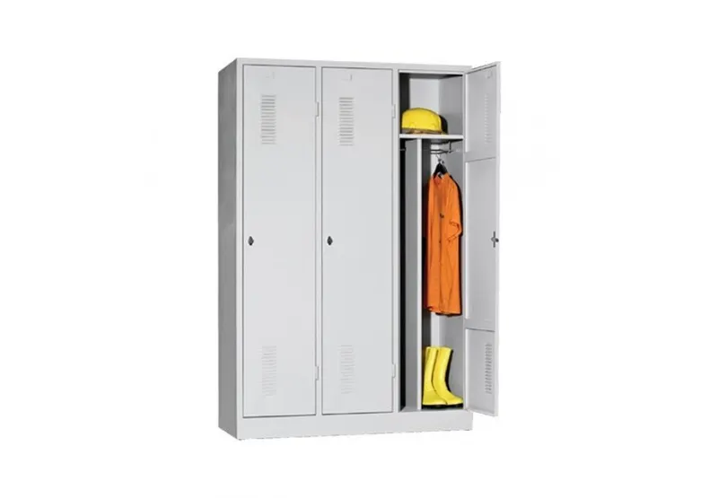 Doğuş Çelik Kilitlenebilir Üçlü Soyunma Dolabı - Dayanıklı ve Ergonomik