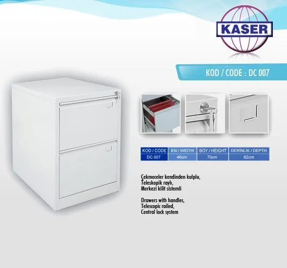 Doğuş Çelik Kartoteks Dolap DC 007, MDF Lam, Renk Seçenekli
