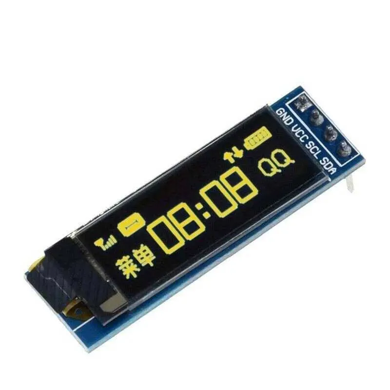 0.91" 128x32 Oled Lcd Ekran SSD1306 - I2C Sarı