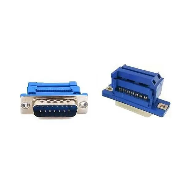 15 Pin Erkek Flat Kablo İçin Sıkıştırmalı D-Sub Konnektör