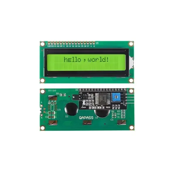 2x16 Lcd Ekran Yeşil + I2C Arayüzü Modülü