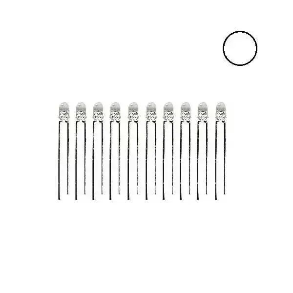3mm Şeffaf Beyaz Led - 10 Adet
