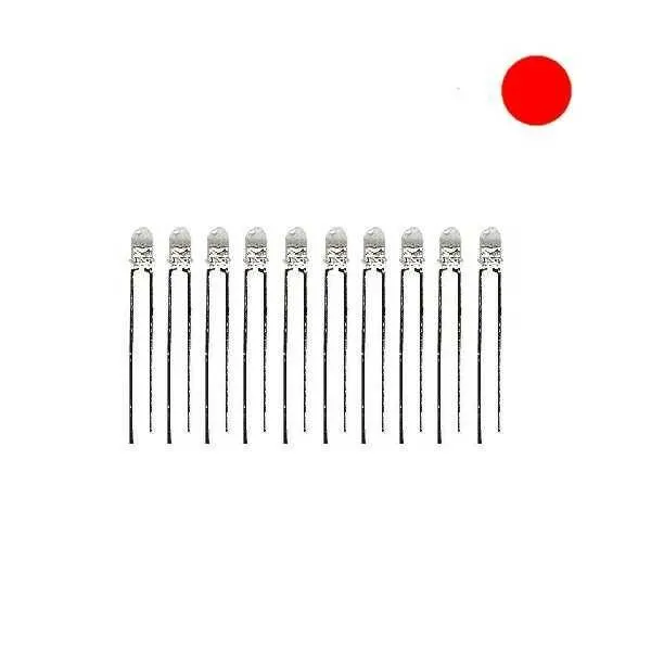 3mm Şeffaf Kırmızı Led - 10 Adet
