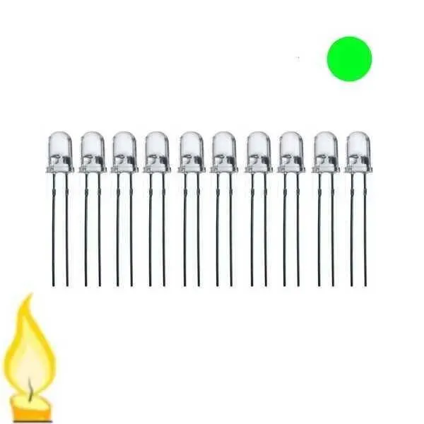 5mm Mum Led - Yeşil 10 Adet