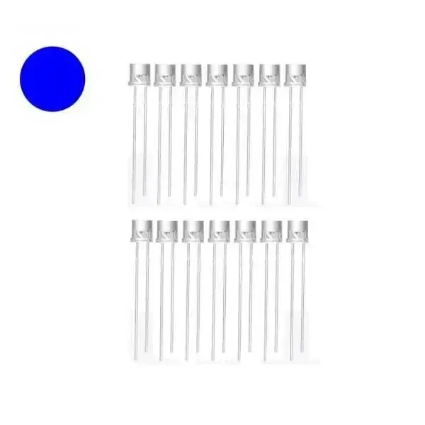 5mm Şeffaf Mavi Kesikbaş Led - 10 Adet