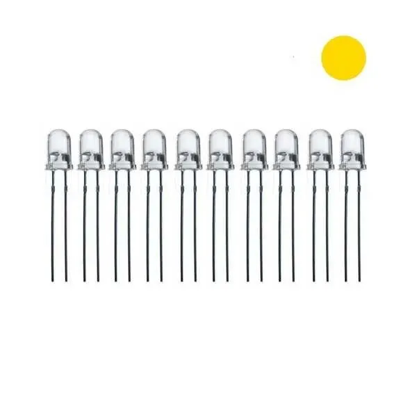 5mm Şeffaf Sarı Led - 10 Adet