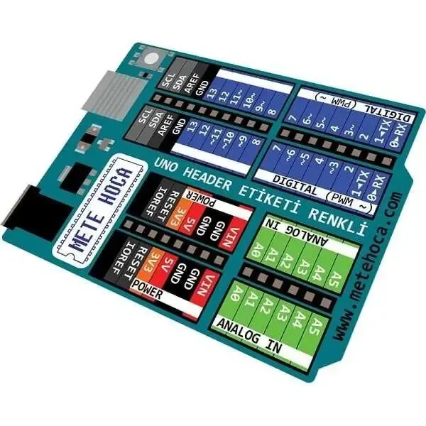 Arduino Uno Header Etiketi - Renkli