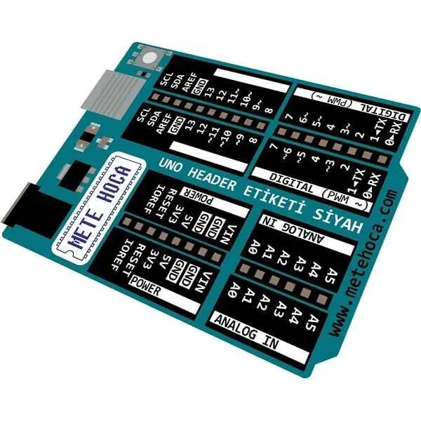 Arduino Uno Header Etiketi - Siyah
