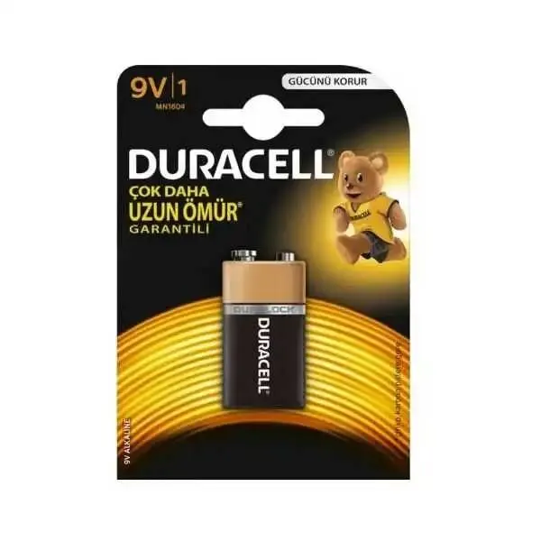 Duracell Alkalin 9 Volt Pil