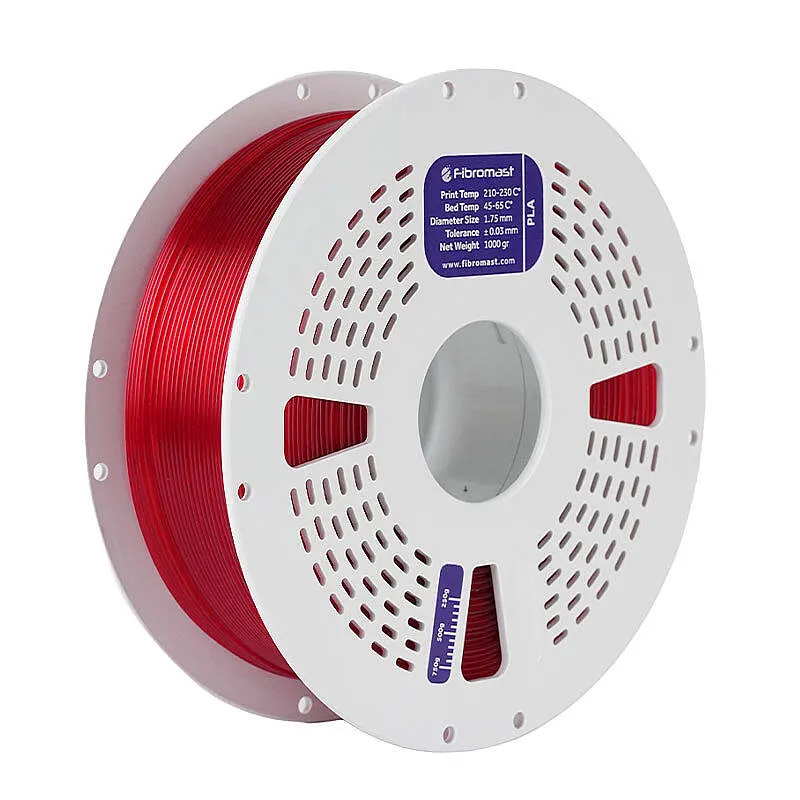 Fibromast Transparan PLA Kırmızı Filament 1.75mm 1000gr