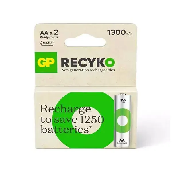 GP Recyko 1300mAh AA Şarj Edilebilir Kalem Pil 2'li