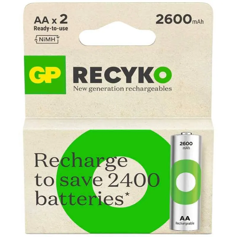 2600mAH Şarlı Kalem Pil 2 adet GP270AAHCER21-2TLB2
