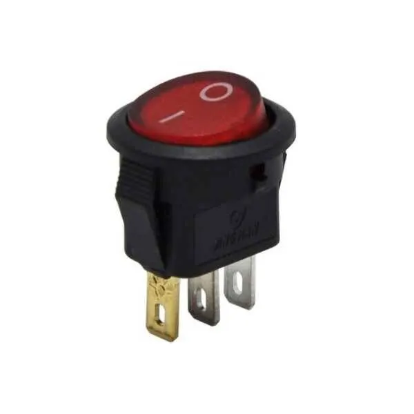 IC-134D Mini Yuvarlak Anahtar Işıklı ON-OFF 3P