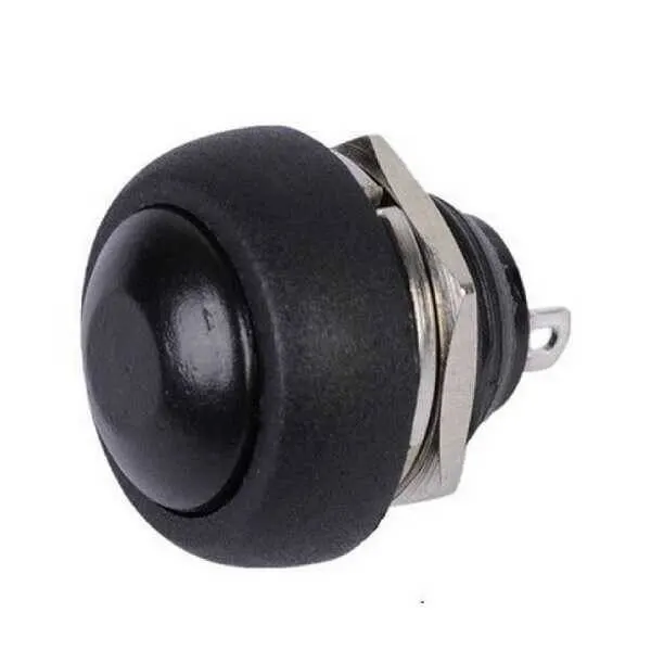 IC-184 Buton 12mm PBS33B - Siyah