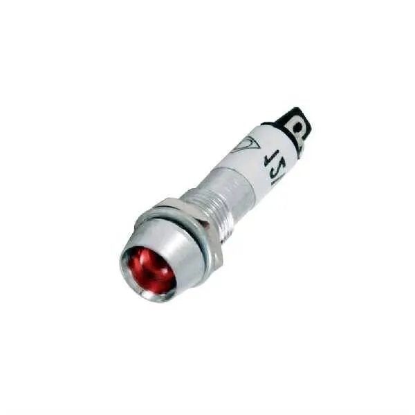 IC-225 Sinyal Lambası 8mm Metal 12V - Kırmızı