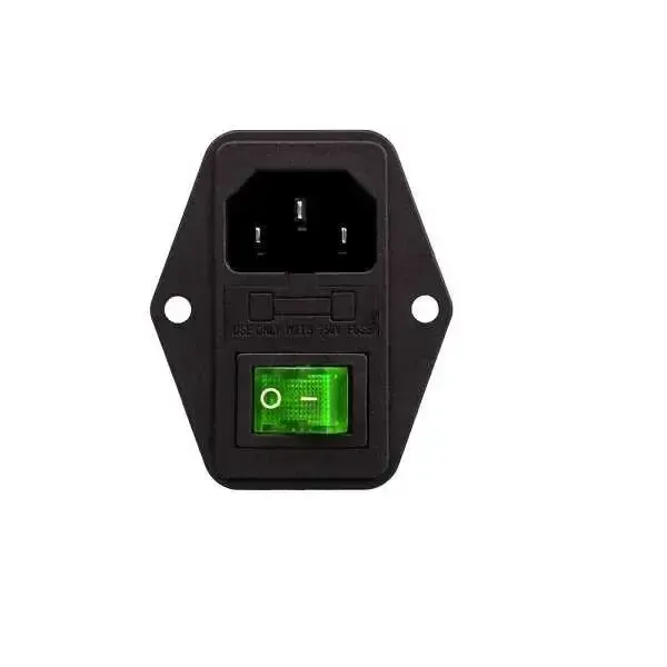 Kulaklı Erkek Power Soketi - Yeşil Işıklı Anahtarlı