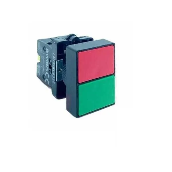 LAY5-EL8325 22mm İkiz Buton Yeşil Kırmızı