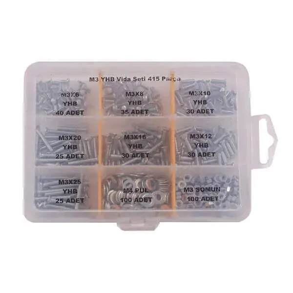 M3 YHB Vida Somun ve Pul Seti - 415 Parça